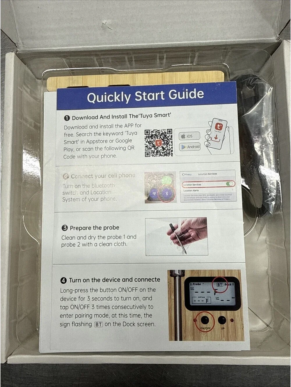 AlfaBot K1 Wireless Meat Thermometer Oven & Grill w/ Dual Probes BT APP Control